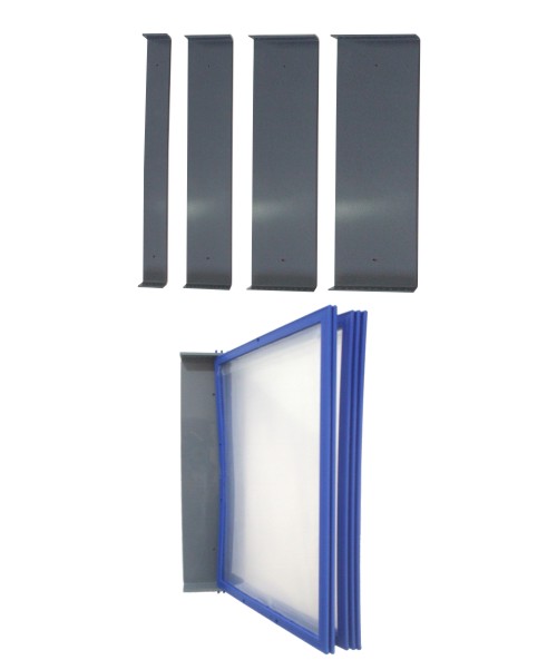 REF. 2015 - Suporte parede PVC cinza para Pasta A4 retrato